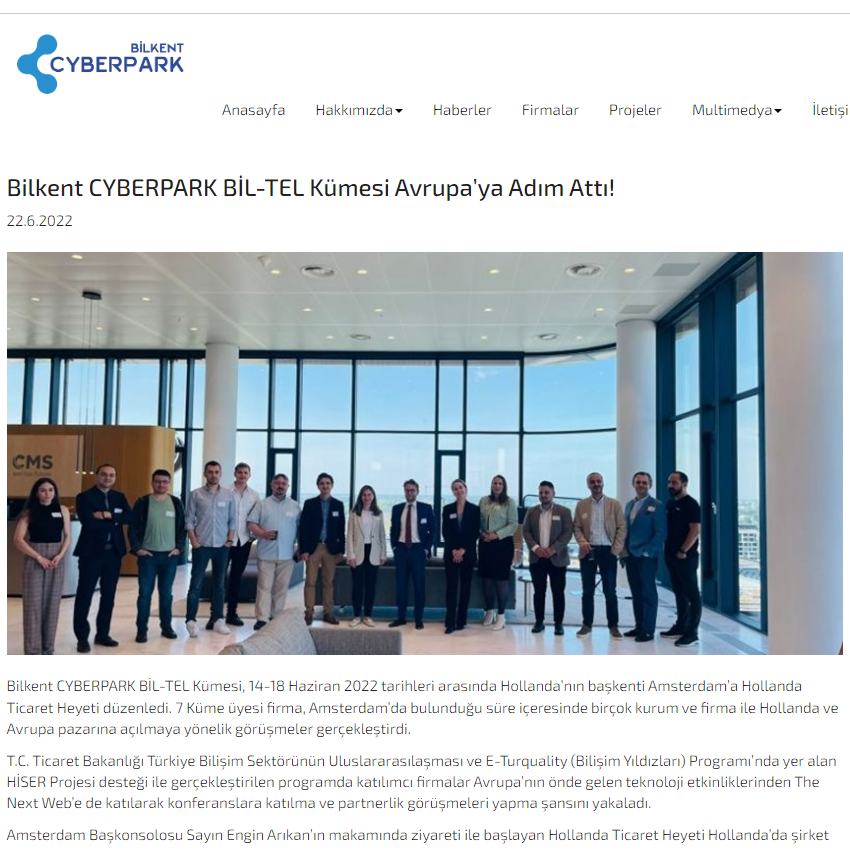 bilkent amsterdam